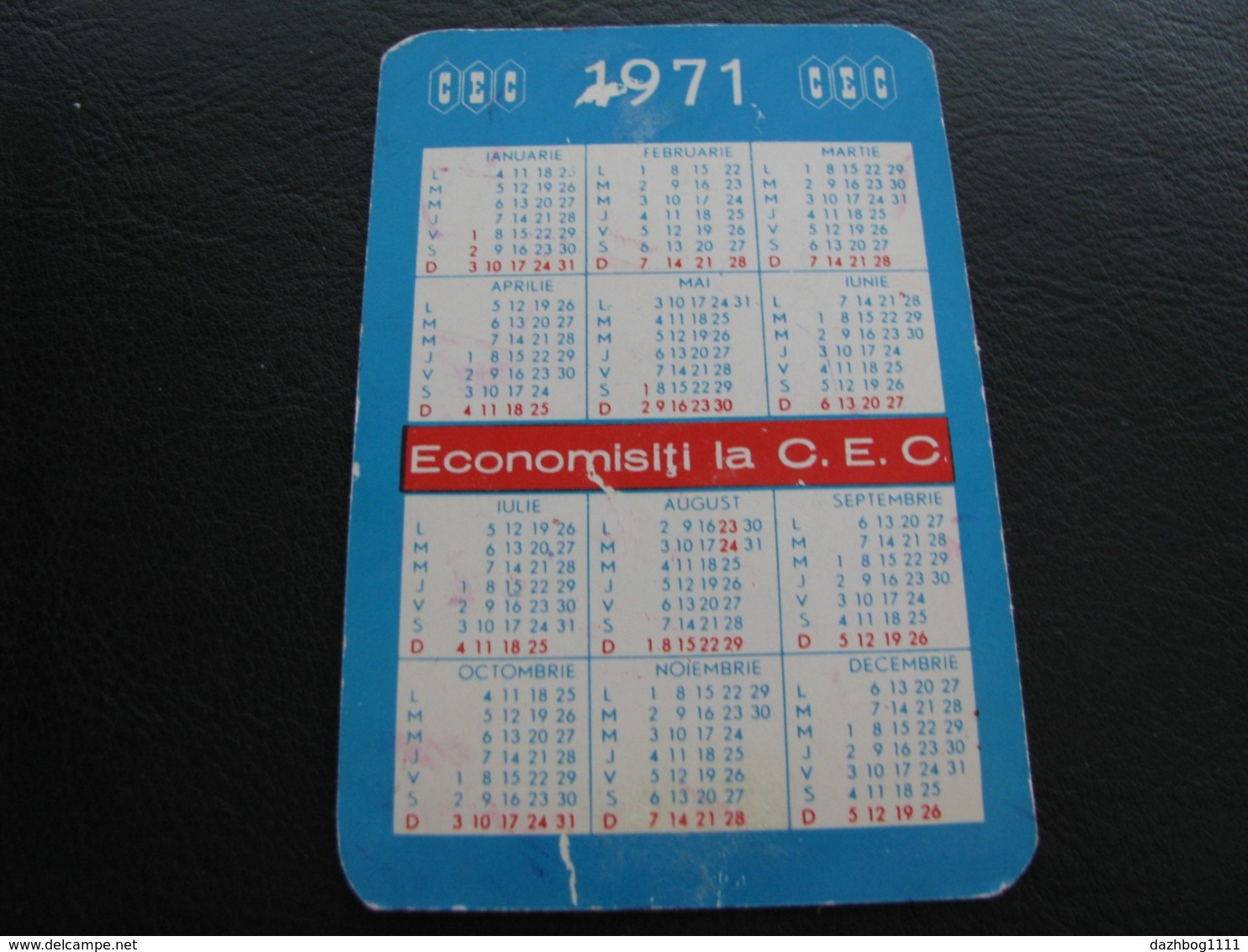 Romania Pocket Calendar  1971 Rare - Formato Piccolo : 1971-80