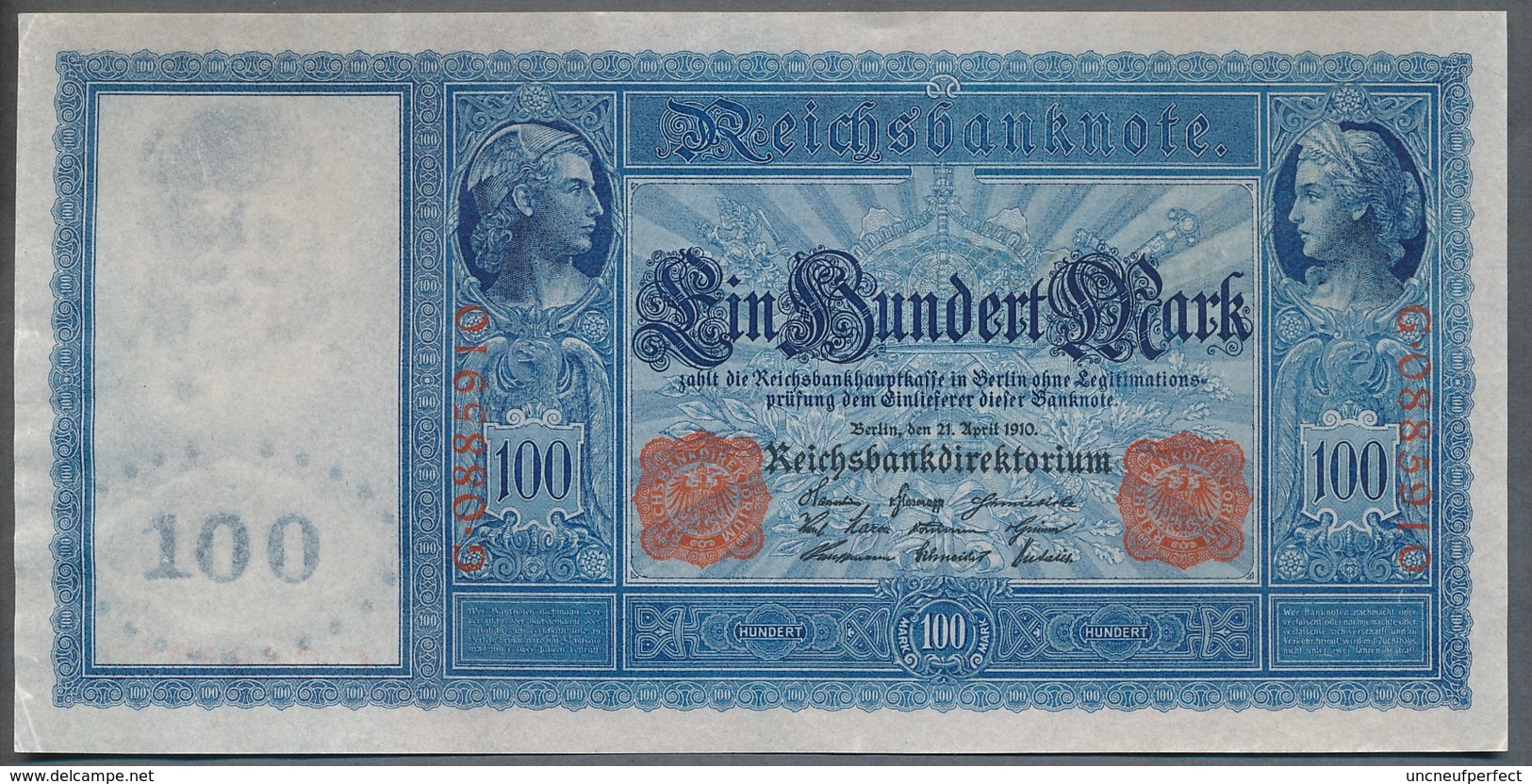 P42 Ro43a DEU-39a. 100  Mark 1910 AUNC+ Pas De Plis! - 100 Mark