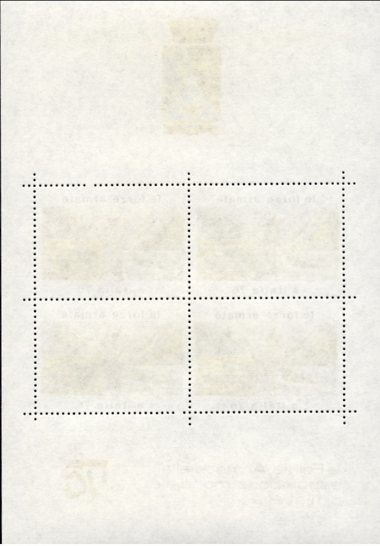 1976-Le Forze Armate Alla Esposizione Mondiale Di Filatelia, Foglietto 4 Valori - Altri & Non Classificati