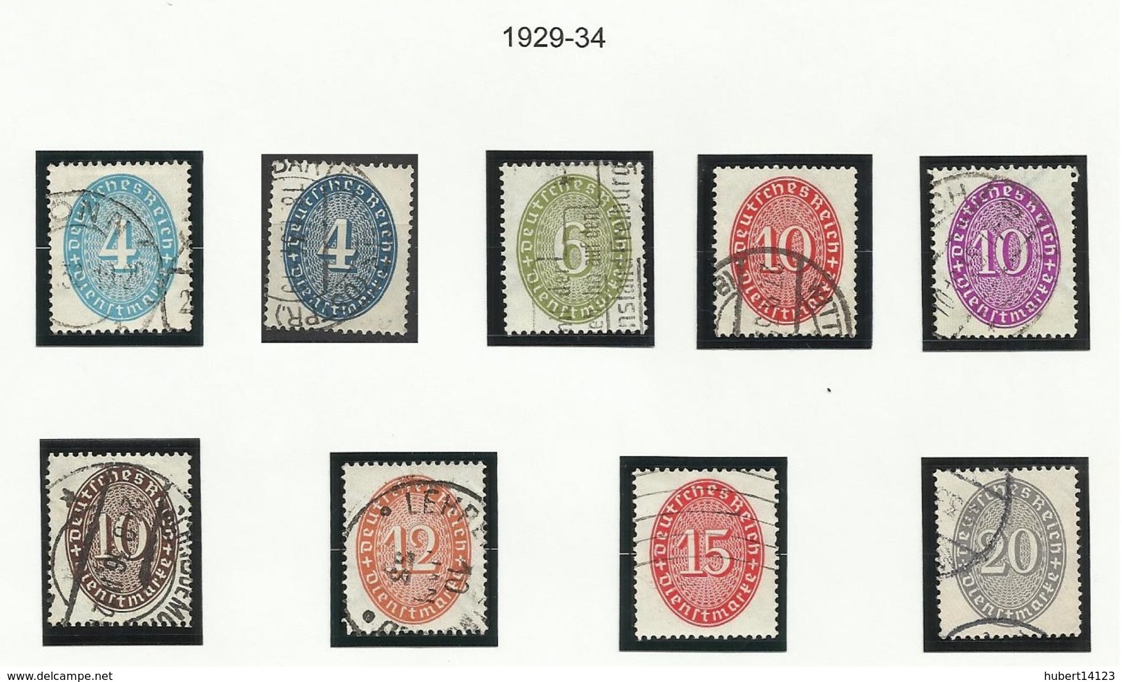 Allemagne Service 1929 N° 96 à 92 Oblitérés - Officials