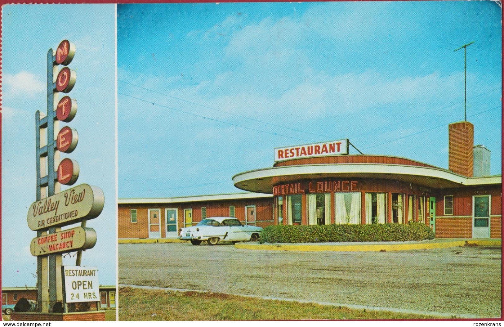 Dayton Motel Restaurant Valley View Coctail Lounge Ohio Inted States USA Oldtimer Retro Vintage Car 1967 - Dayton