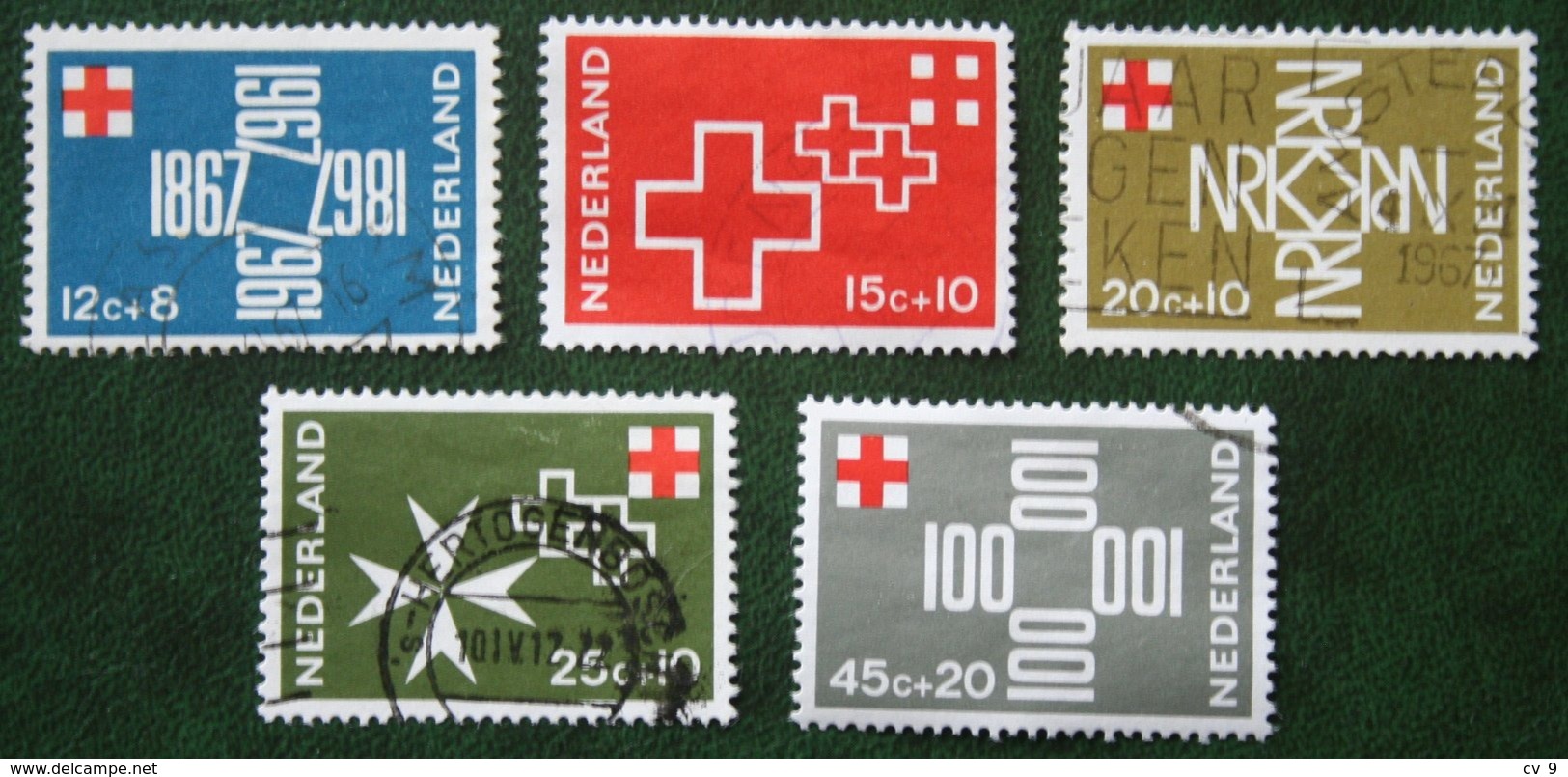 Rode Kruiszegels Red Cross Rotes Kreuz NVPH 889-893 (Mi 883-887) 1967 Gestempeld / USED NEDERLAND / NIEDERLANDE - Gebraucht