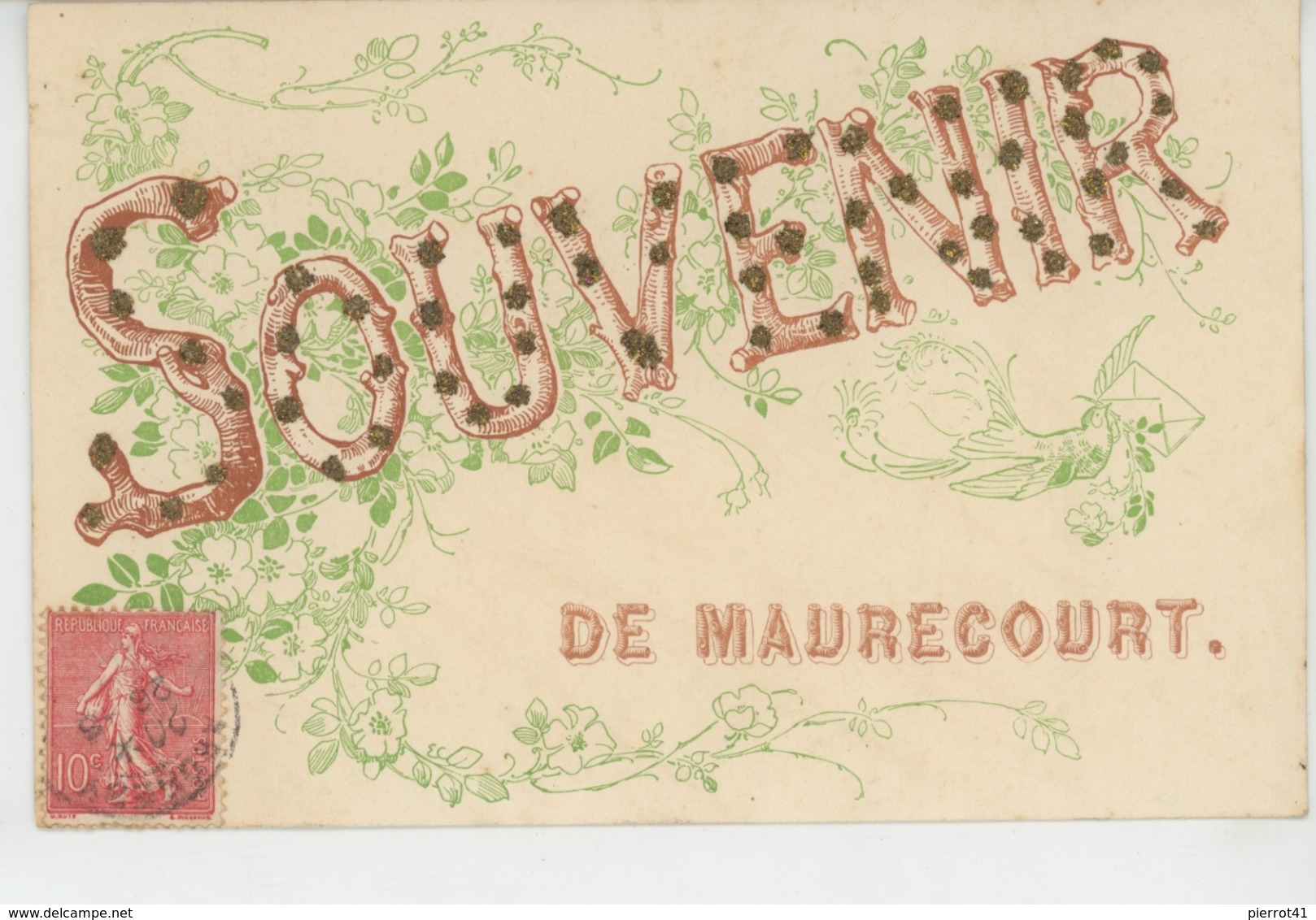 MAURECOURT - Jolie Carte Fantaisie Avec Paillettes "Souvenir De MAURECOURT " - Maurecourt