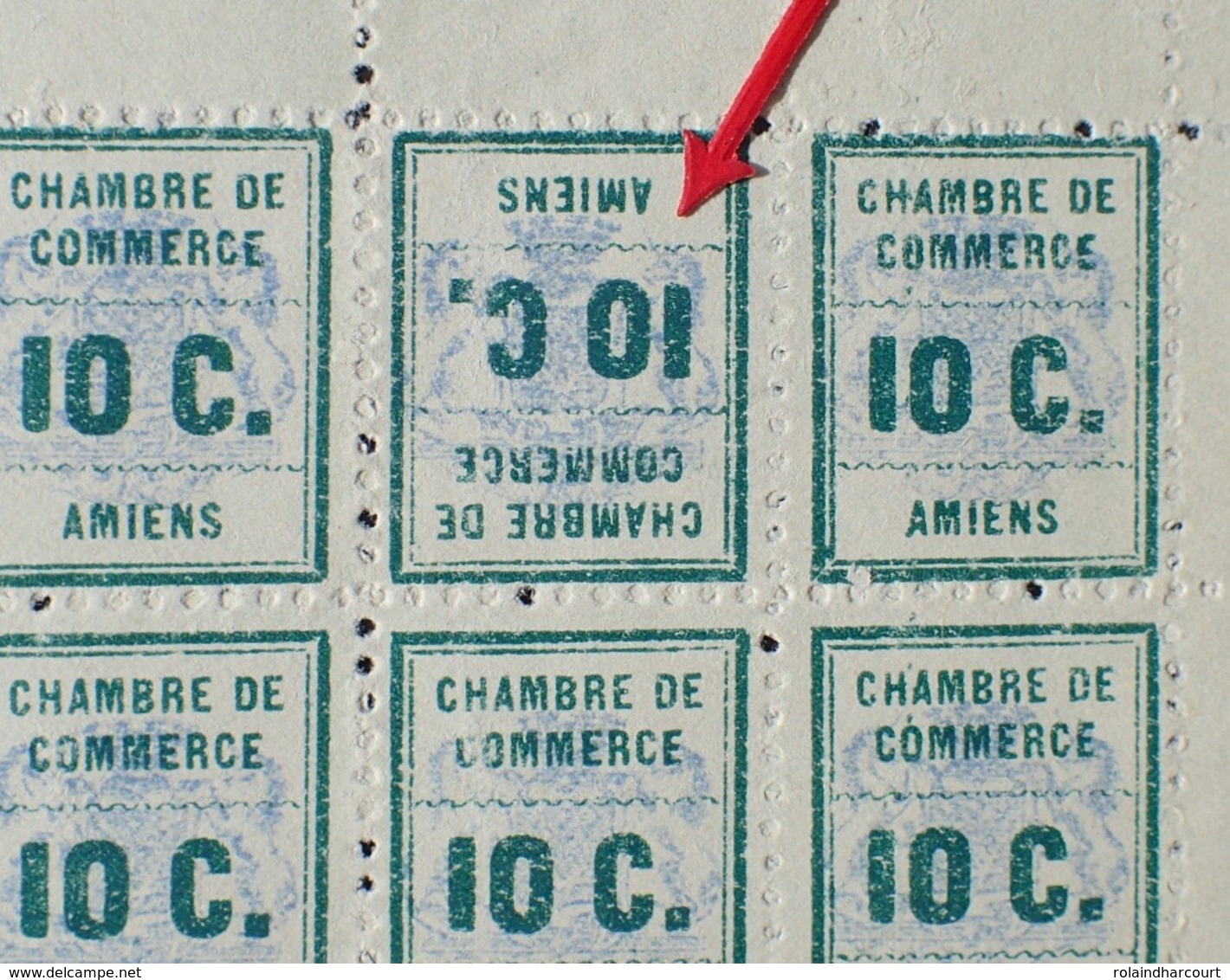 R1949/1035 - 1909 - Feuille De 25 Timbres Neufs** Chambre De Commerce D'Amiens - VARIETES ➤➤ N°1a + B - Cote : 1100,00€ - Other & Unclassified