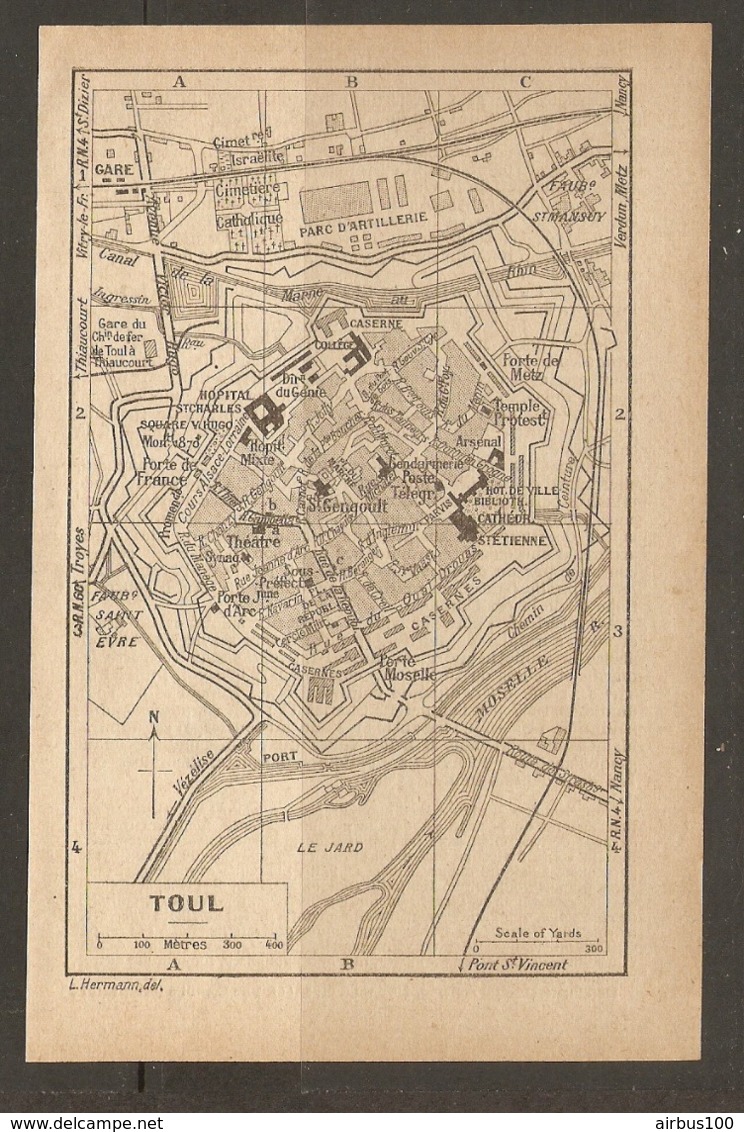 CARTE PLAN 1928 - TOUL PARC D'ARTILLERIE CASERNES LE JARD St MANSUY GARES - Topographische Karten