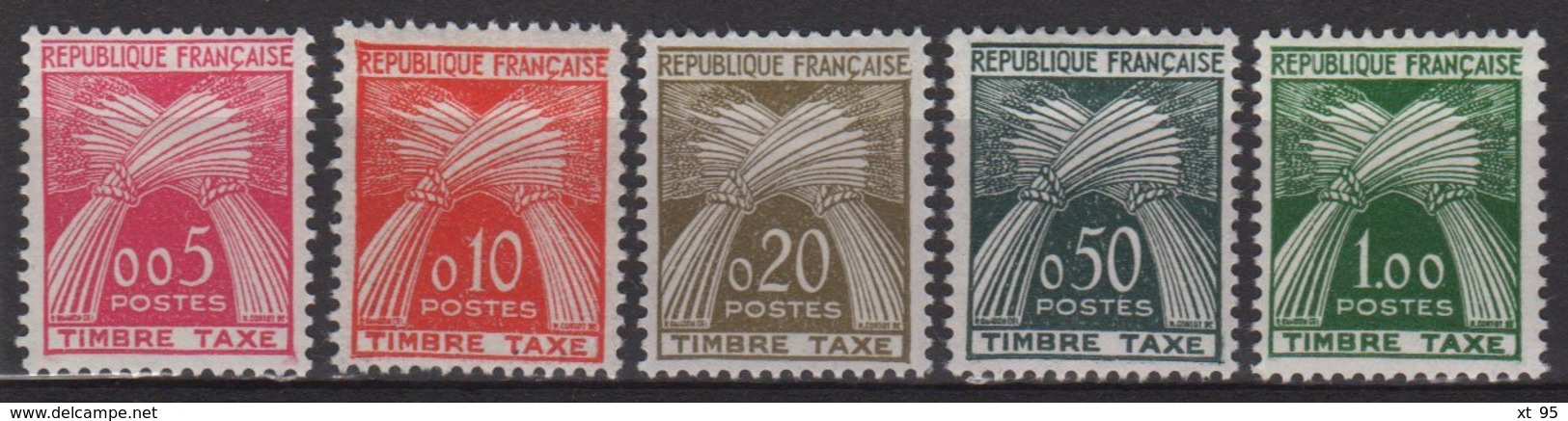 Timbres Taxe - N°90 à N°94 -  Cote 70€ - * Neufs Avec Trace De Charniere - 1859-1959 Used