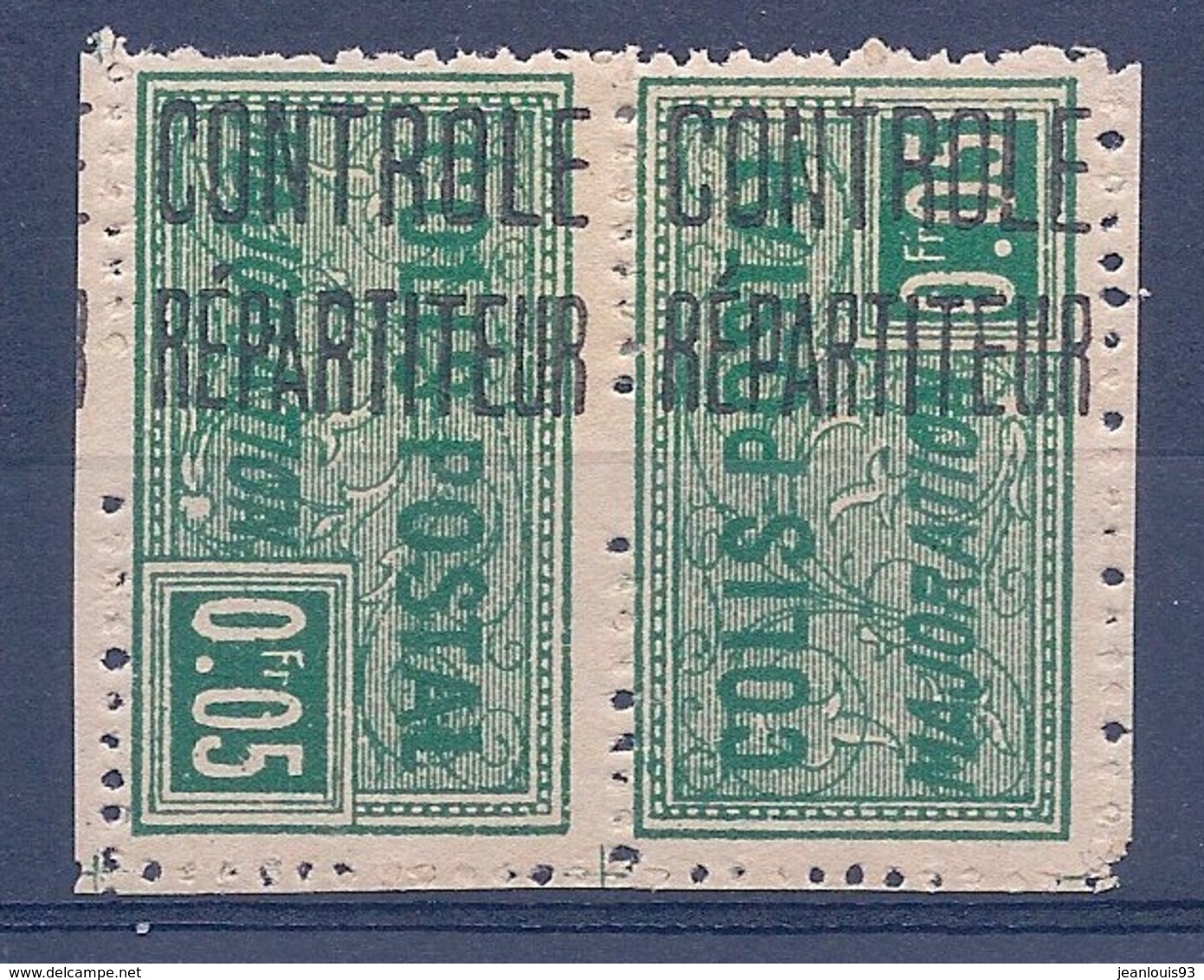 ALGERIE - COLIS POSTAUX 10B  5C VERT PAIRE TÊTE BÊCHE NEUF* MLH COTE 35 EUR - Parcel Post