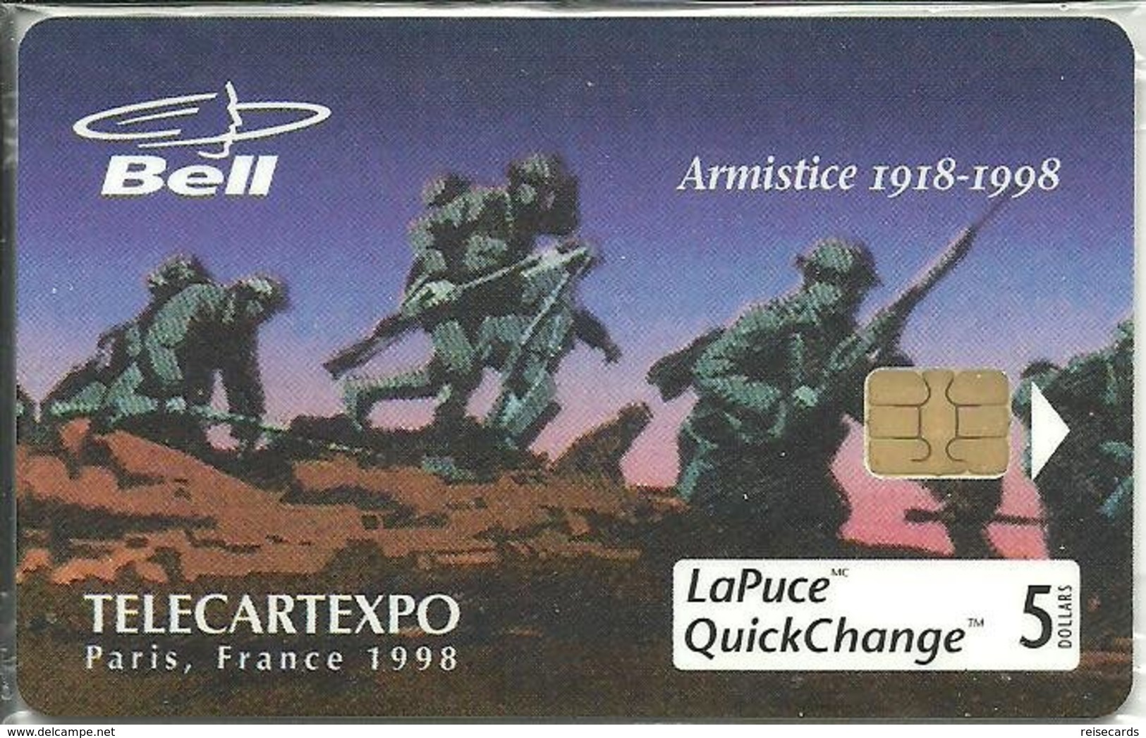 Canada: Bell - TélécarteExpo Paris 1998, Armistice 1918-1998. NSB - Canada