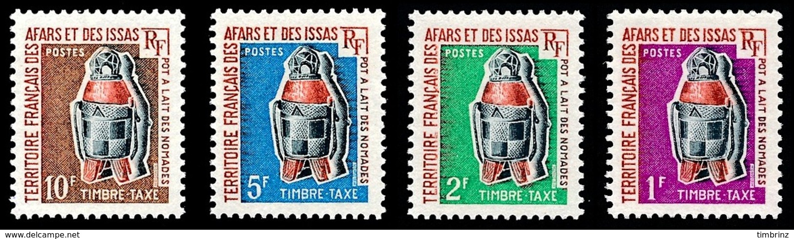 AFARS ET ISSAS 1970 - Yv. Taxe 1 à 4 ** MNH  Cote= 4,50 EUR - Pot à Lait Des Nomades (4 Val.)  ..Réf.AFA23097 - Ungebraucht