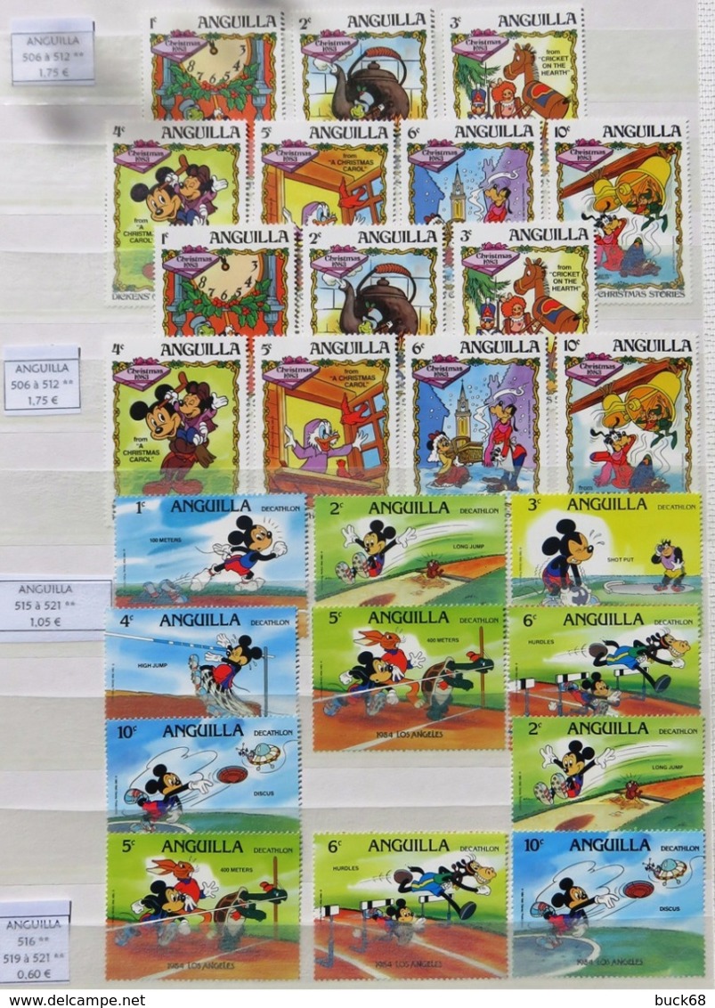 Collection Lot Sammlung De ~ 735 Timbres-poste ** MNH Hommage à Walt DISNEY Cartoon Dessin Animé (CV > 800 €) - Comics