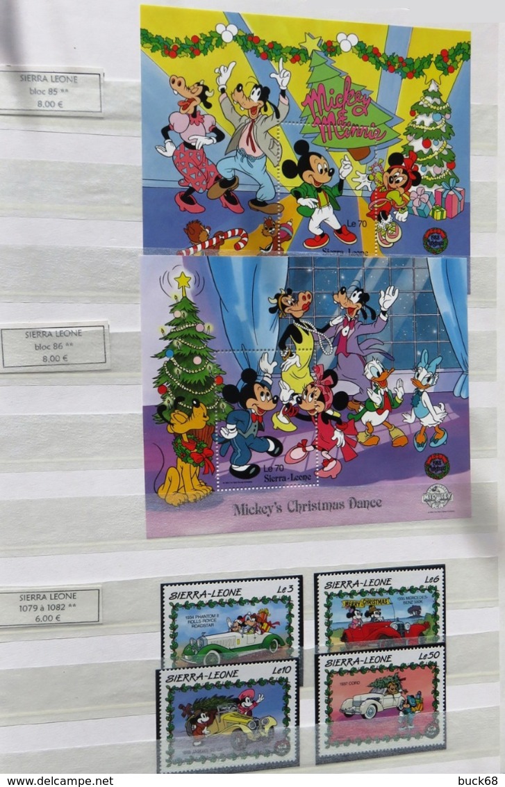 Collection lot Sammlung de ~ 735 timbres-poste ** MNH Hommage à Walt DISNEY cartoon dessin animé (CV > 800 €)