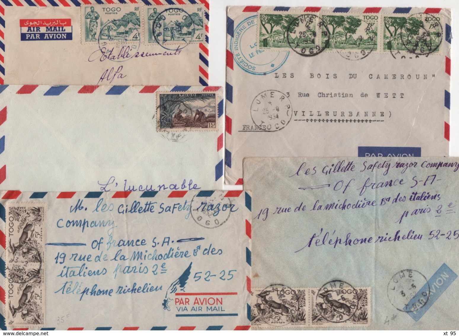 Togo - Lot De 5 Lettres - Lettres & Documents