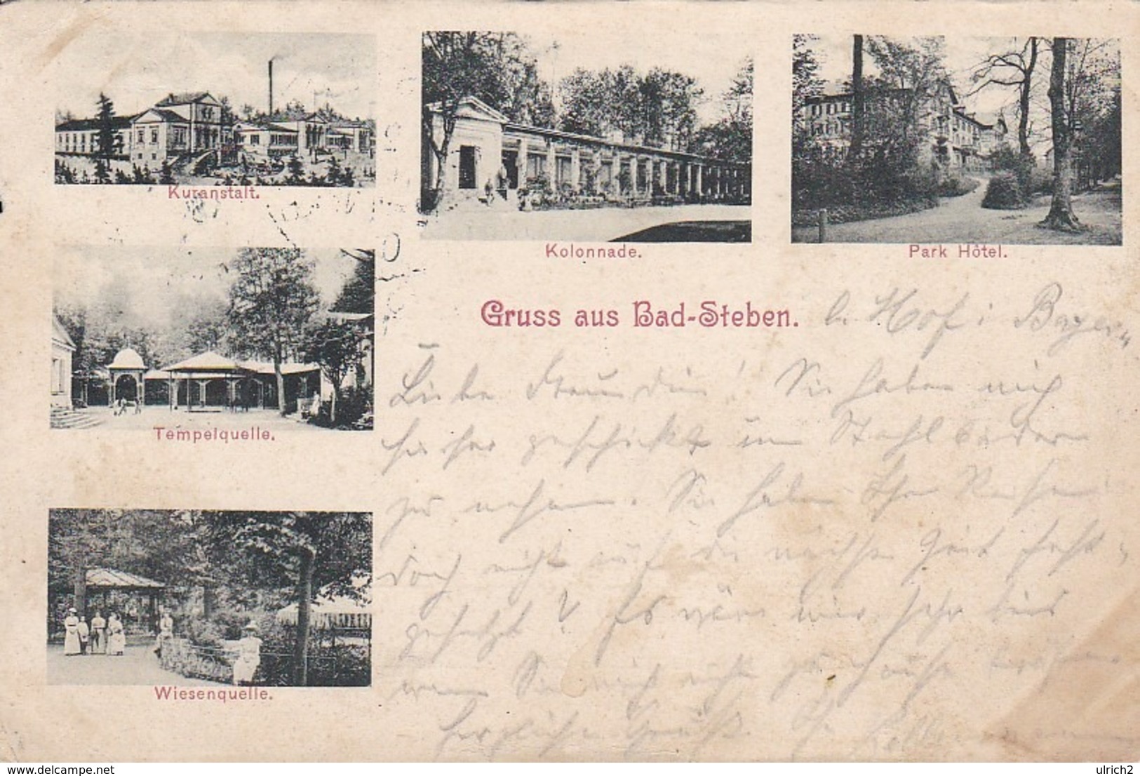 AK Gruss Aus Bad Steben - Mehrbildkarte - Parkhotel Wiesenquelle Tempelquelle Kuranstalt - Ca. 1900 (43700) - Bad Steben