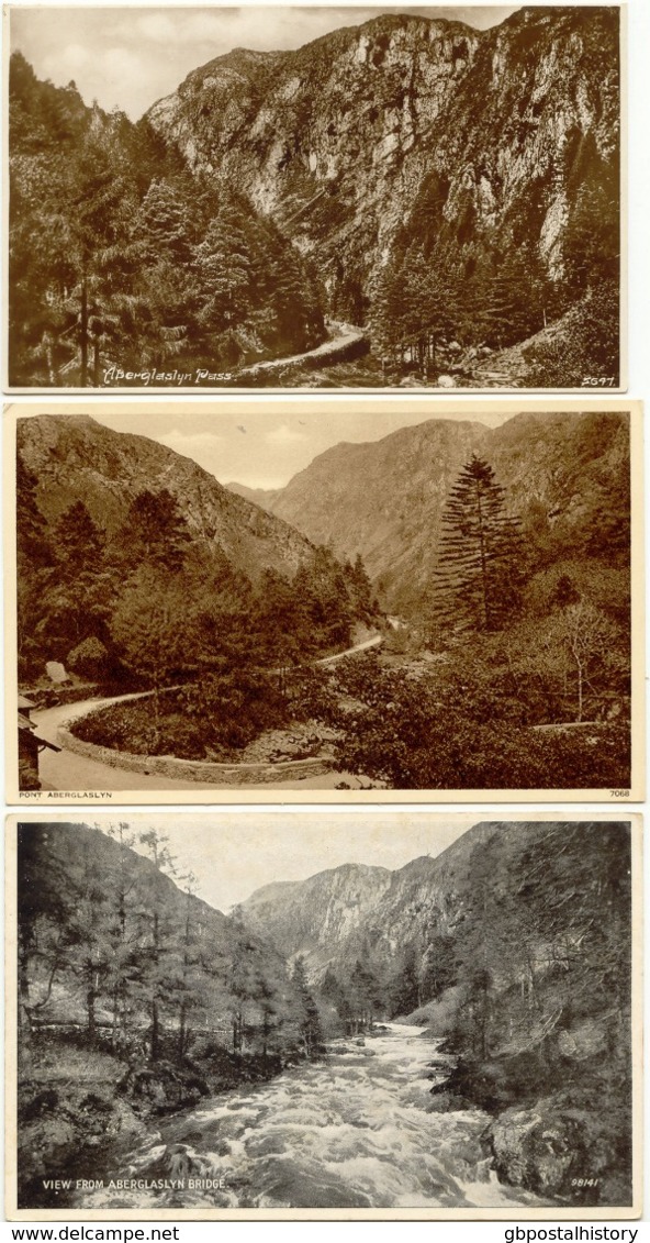 UK ABERGLASLYN Ca. 1910/20, 1 Bw (RP), 1 Coloured, 2 Sepia Postcards @LOOK@ - Merionethshire