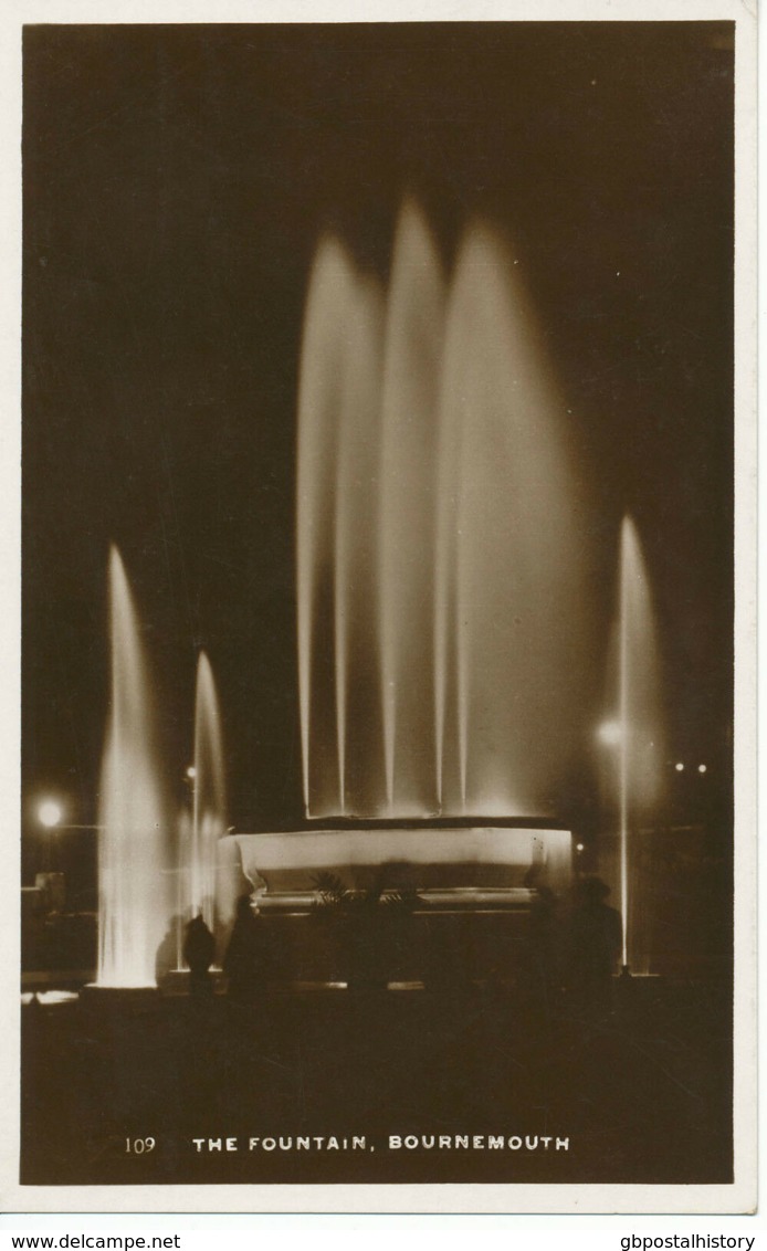 UK BOURNEMOUTH, The Fountain, Rare Superb Mint B/w RP Pc (Nr. 109) - Bournemouth (until 1972)