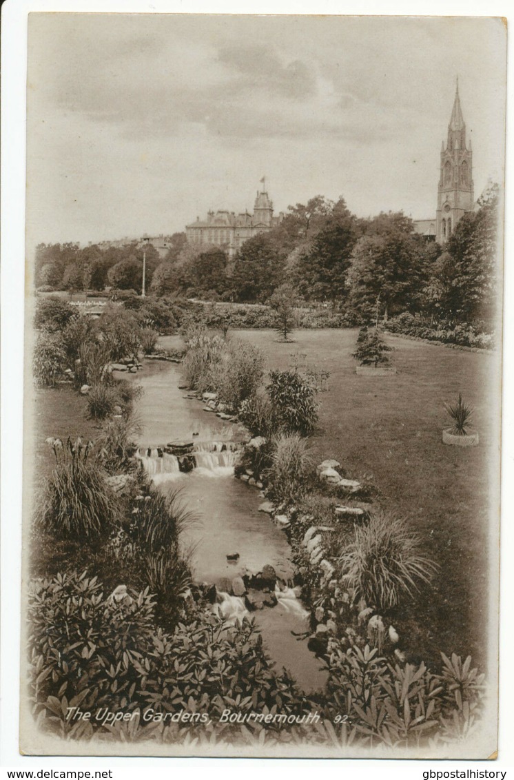 UK BOURNEMOUTH, Ca. 1900 Superb Mint Thick Sepia RP Pc "The Upper Gardens" - Bournemouth (until 1972)