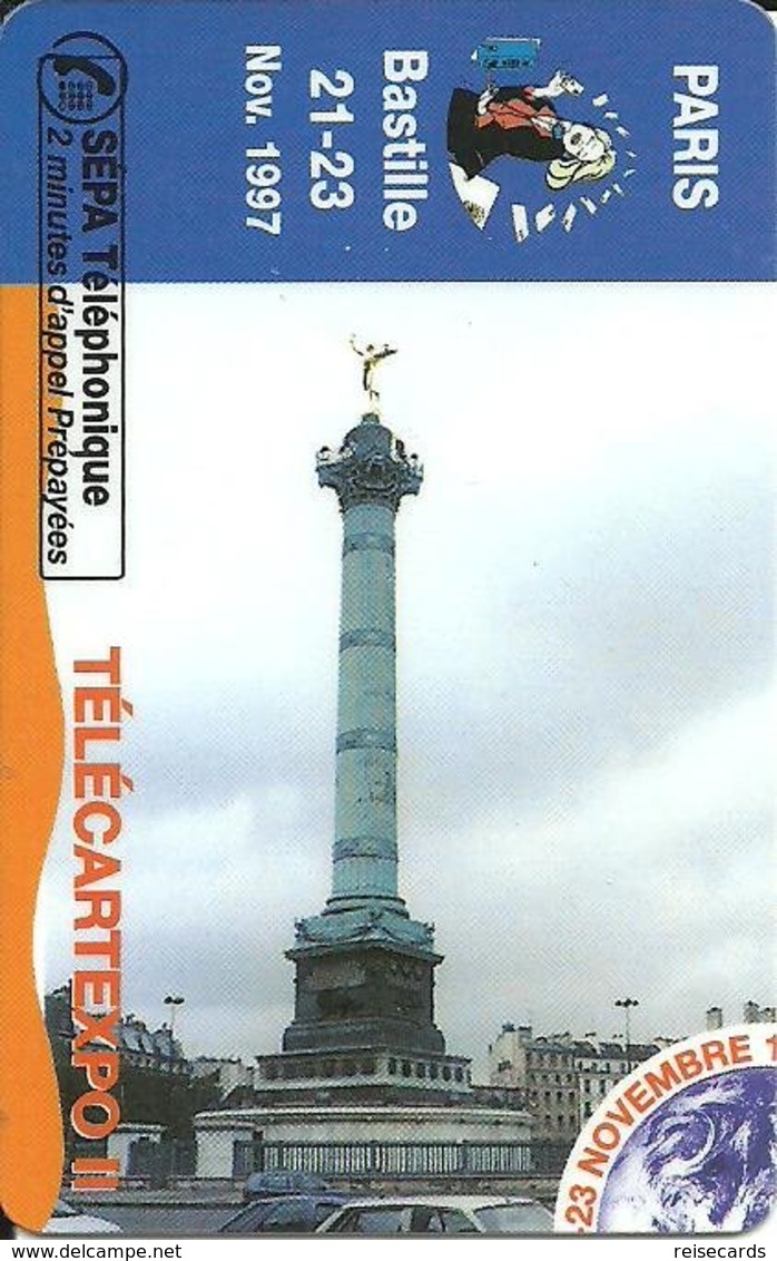 France: SEPATel - TélécarteExpo Paris 1997, Place De La Bastille (Puzzle 3) - Sonstige & Ohne Zuordnung