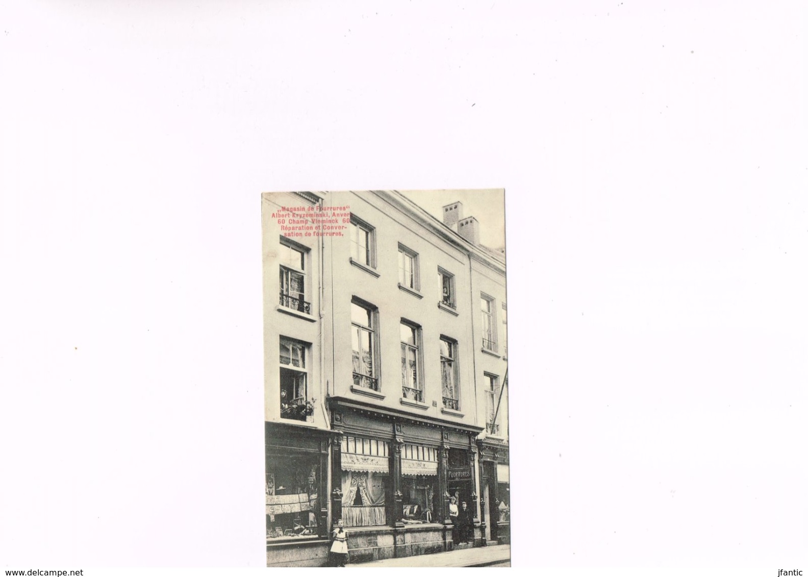 Magasin De Fourrures Albert Kryseminski Anvers,carte Postale Ancienne 1910-1920.maison Renommée. - Antwerpen