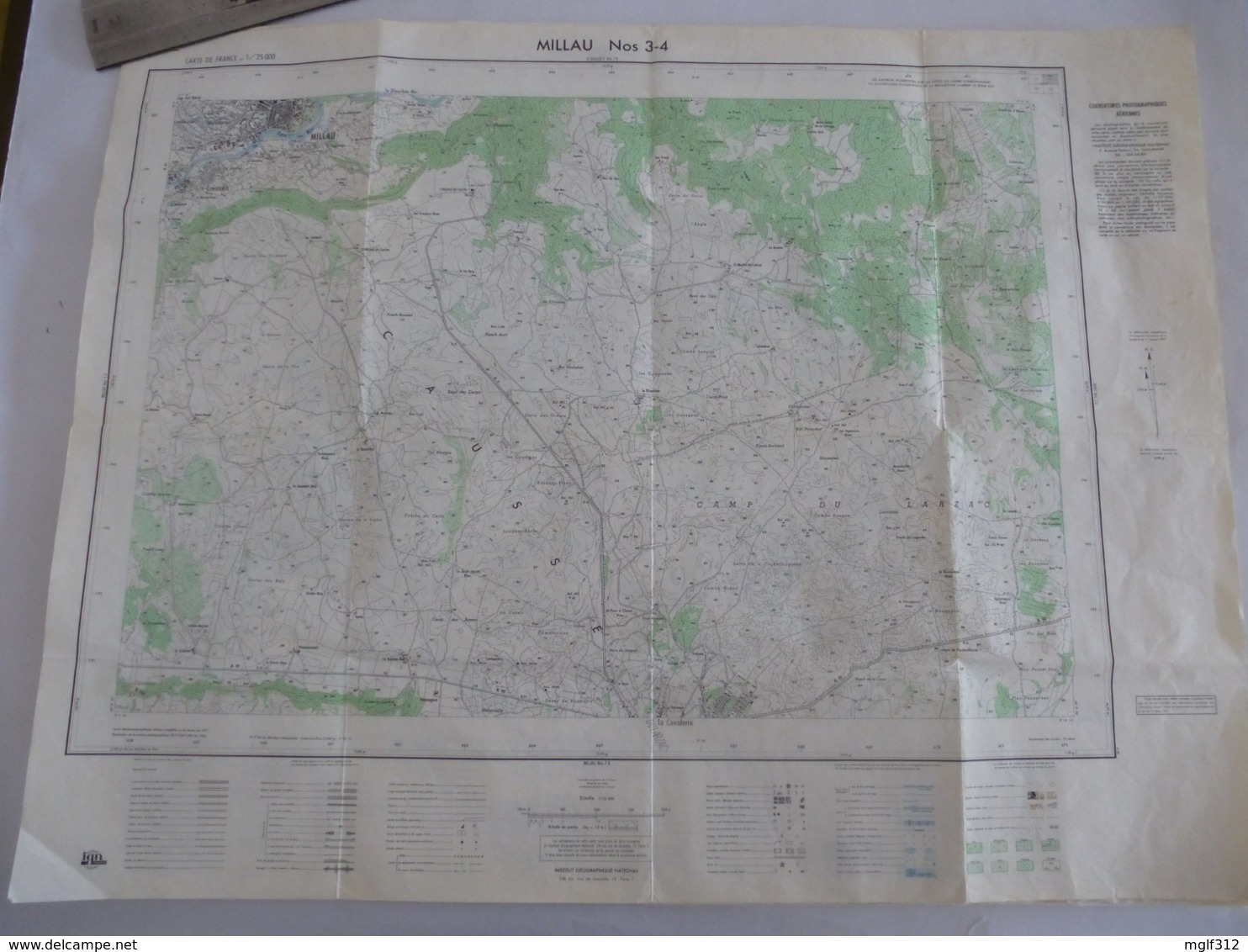 MILLAU (12) LOT De 2 CARTES  IGN Au 1/25000 - Feuille 1/2 Et 3/4 - Détails Voir Les Scans - Topographical Maps