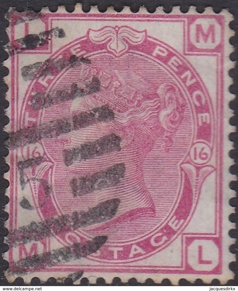 England  .   SG   143  .  Pl. 16 ( 2 Scans ) .  Wmk Spray Of Rose   .  O   .    Cancelled .   /   .   Gebruikt - Gebraucht