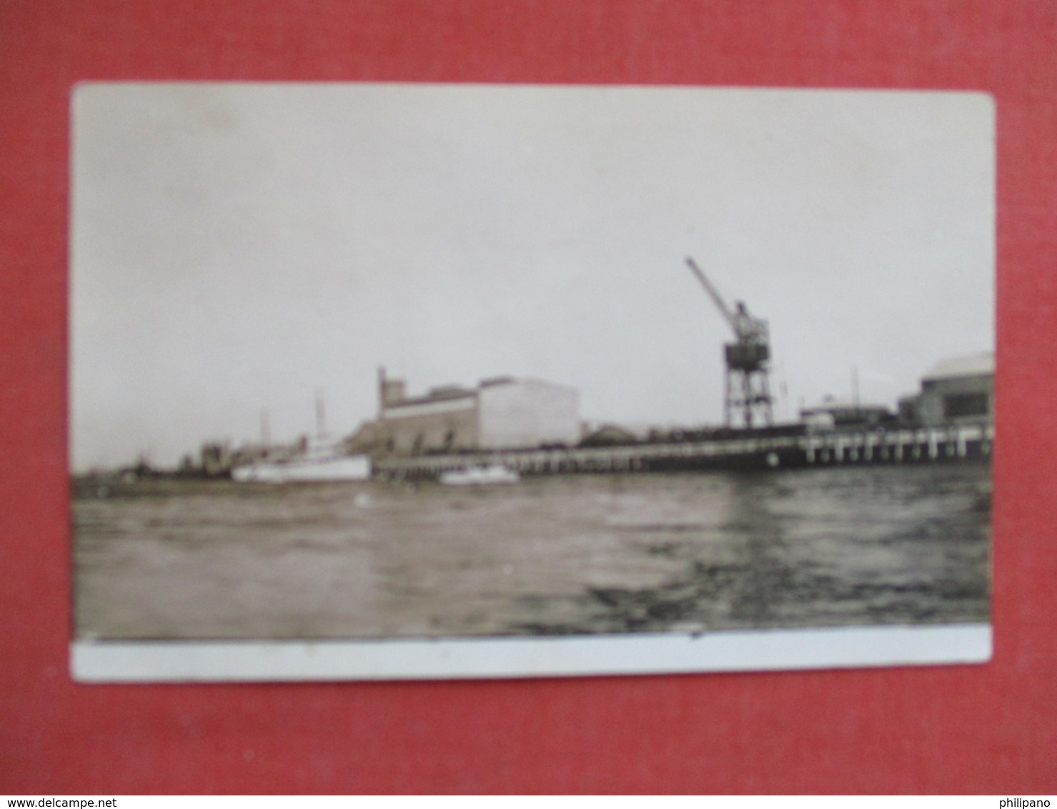 RPPC   To ID  Harbor Scene  Has Crane  Ref 3646 - To Identify