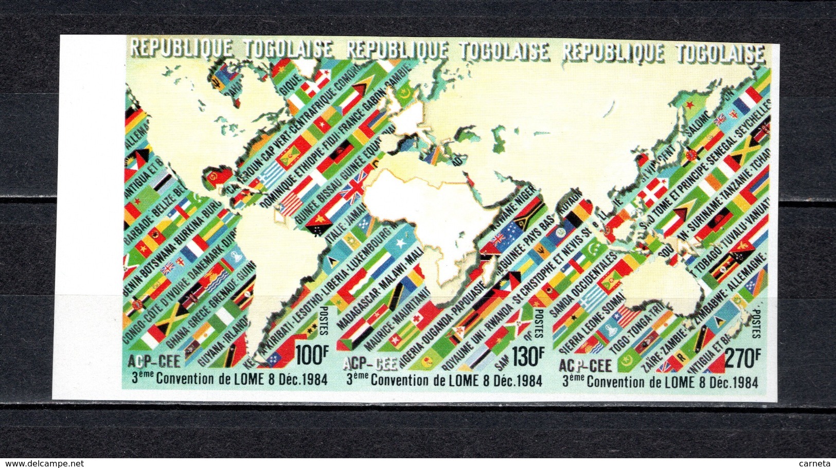 TOGO N° 1147 à 1149  NON DENTELES  NEUF SANS CHARNIERE COTE  ? €  CARTE DU MONDE - Togo (1960-...)