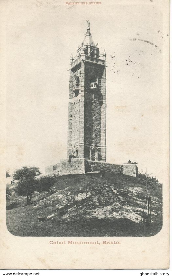 UK BRISTOL Very Fine B/w Postcard "Cabot Monument, Bristol" (Valentine's) CDS - Bristol