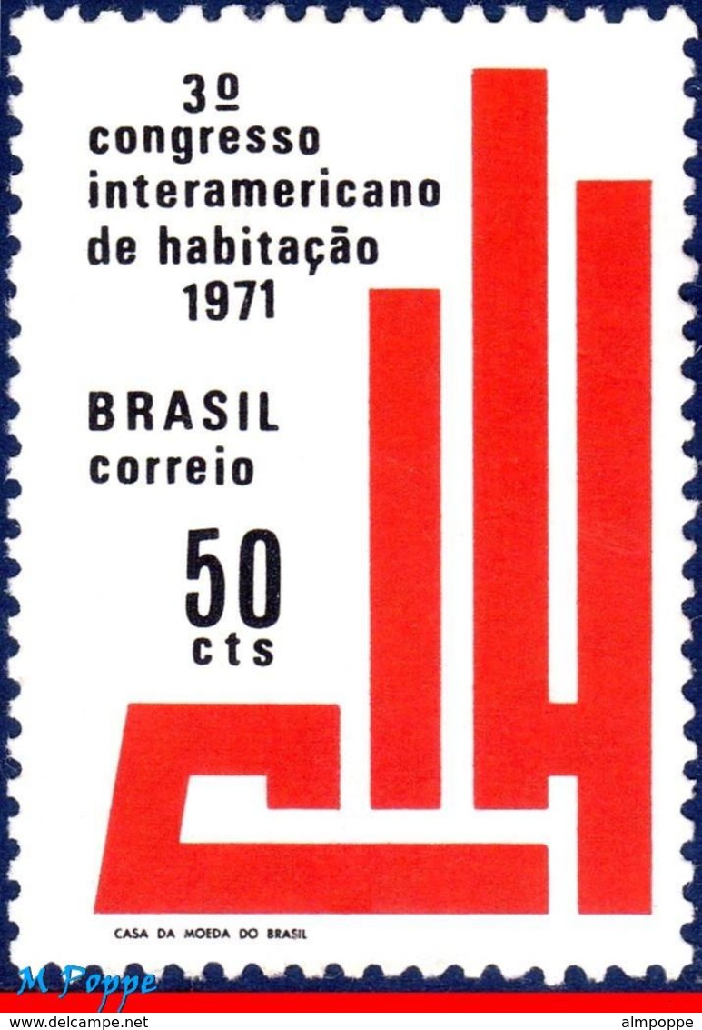 Ref. BR-1183 BRAZIL 1971 ., CIH, 3RD INTER-AMERICAN, HOUSING CONGRESS, EMBLEM, MI# 1277, MNH 1V Sc# 1183 - Nuovi