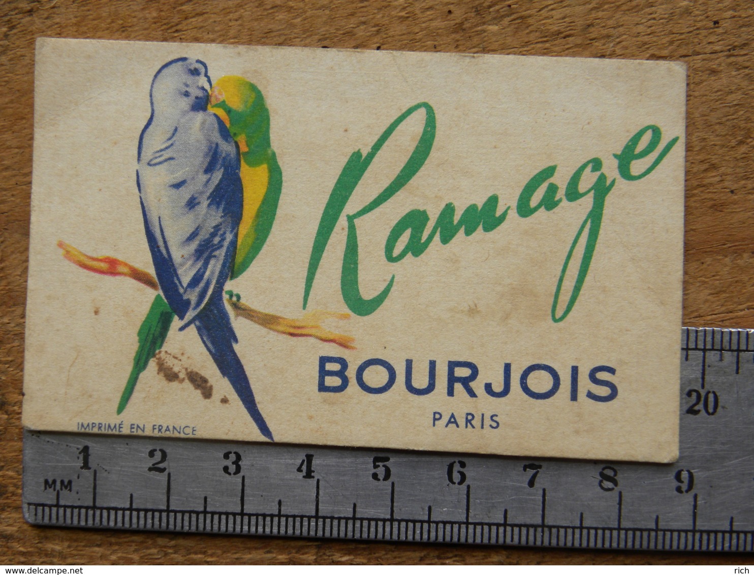 Carte Parfumée - BOURJOIS PARIS - RAMAGE - Non Classés