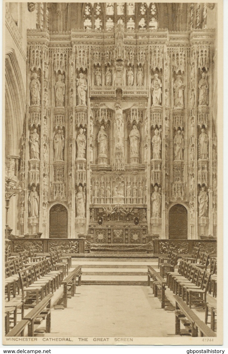 UK WINCHESTER Cathedral, The Great Screen VFU Unused, Ca. 1920 - Winchester