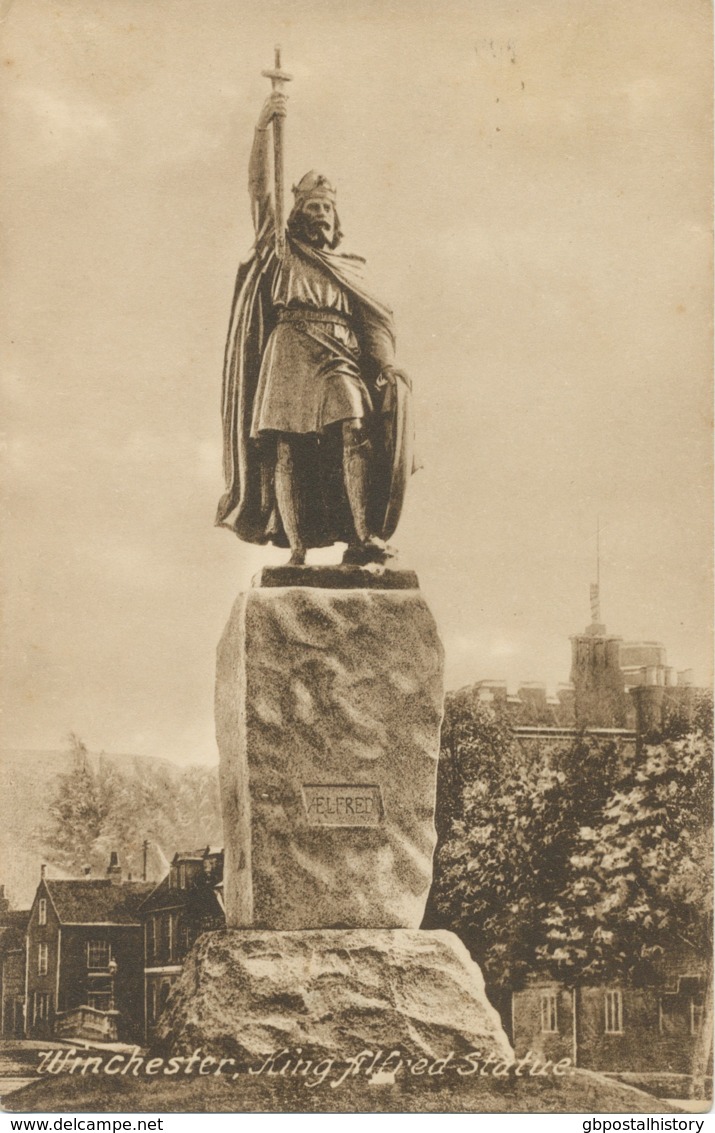 Ca. 1920, WINCHESTER, King Alfred Statue FU Unused - Winchester