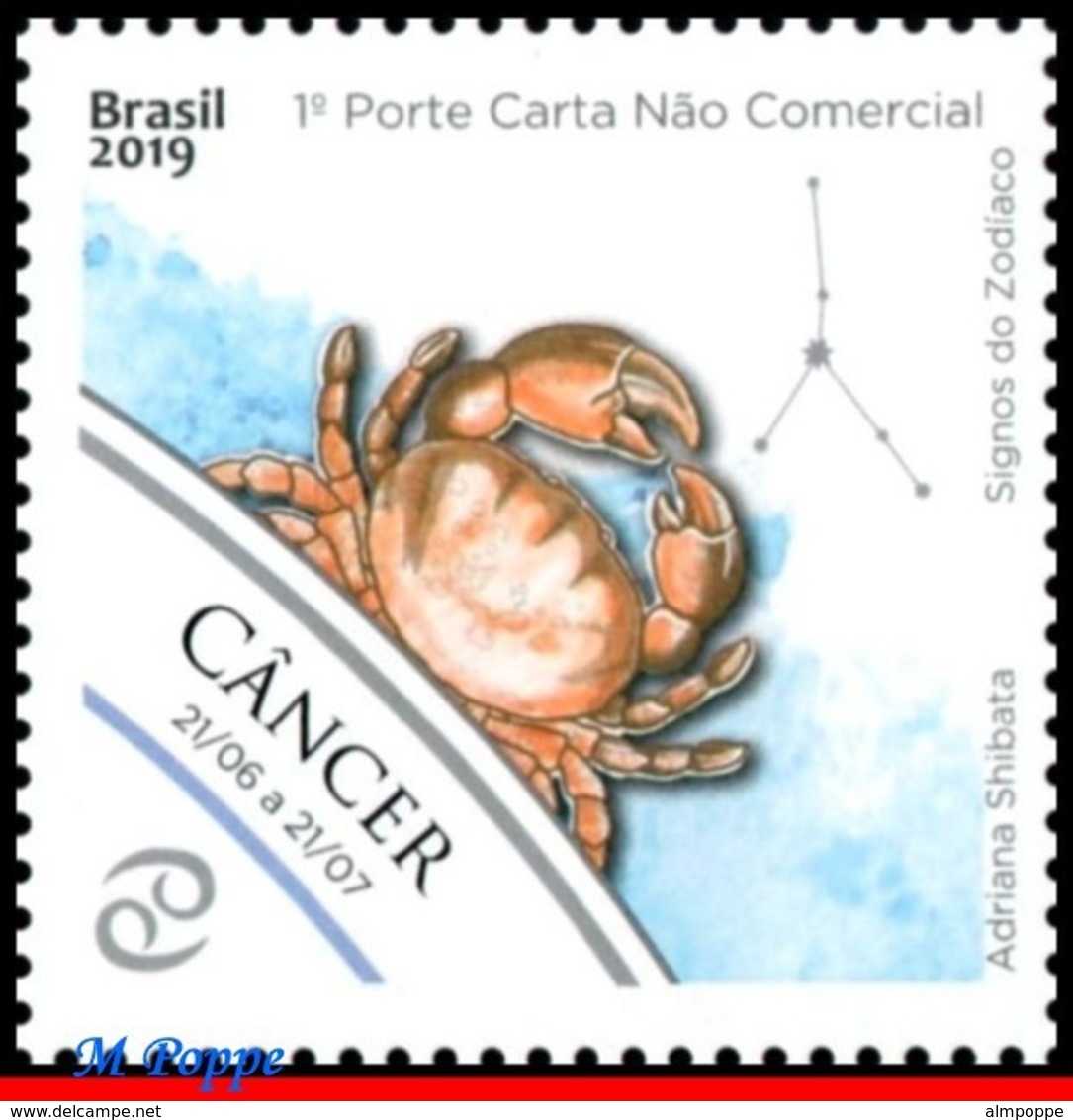 Ref. BR-SIGN BRAZIL 2019 - ASTROLOGY, ZODIAC SIGNS,ARIES TAURUS ... VIRGO LIBRA SCORPIO SAGITTARIUS, SCIENCE, MNH, 9V - Ongebruikt