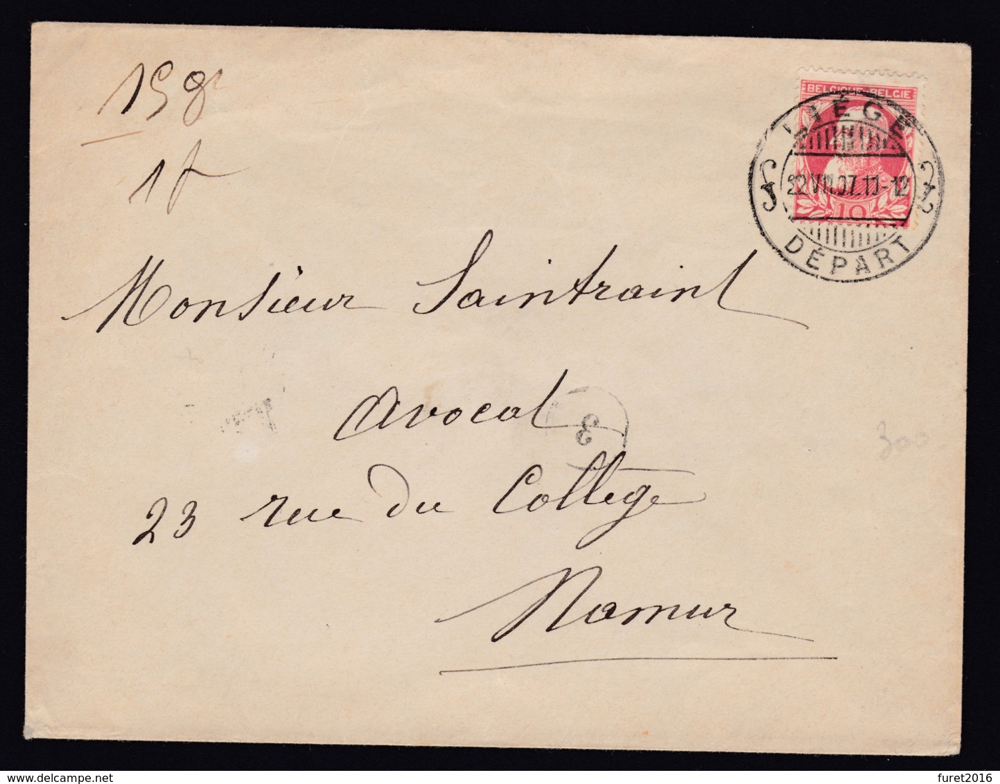 N° 74 / Lettre De LIEGE DEPART CACHET A PONT  Enveloppe Lsc - 1905 Grosse Barbe