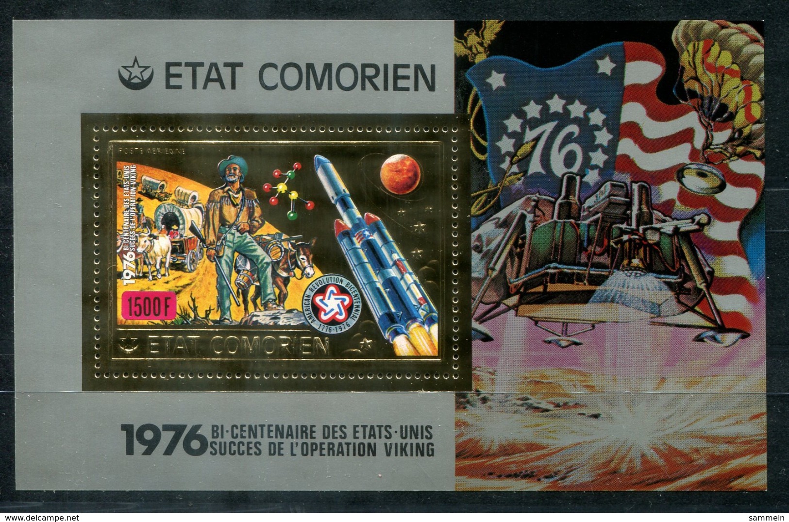 5042 - KOMOREN - Block 58 ** - WELTRAUM / 200 JAHRE USA / BI-CENTENNIAL USA / SPACE - Mnh Mini Sheet - Komoren (1975-...)