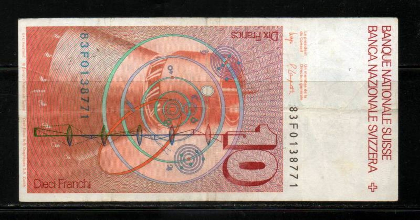 BILLET  De DIX Francs SUISSE Leonhard  EULER - Suisse