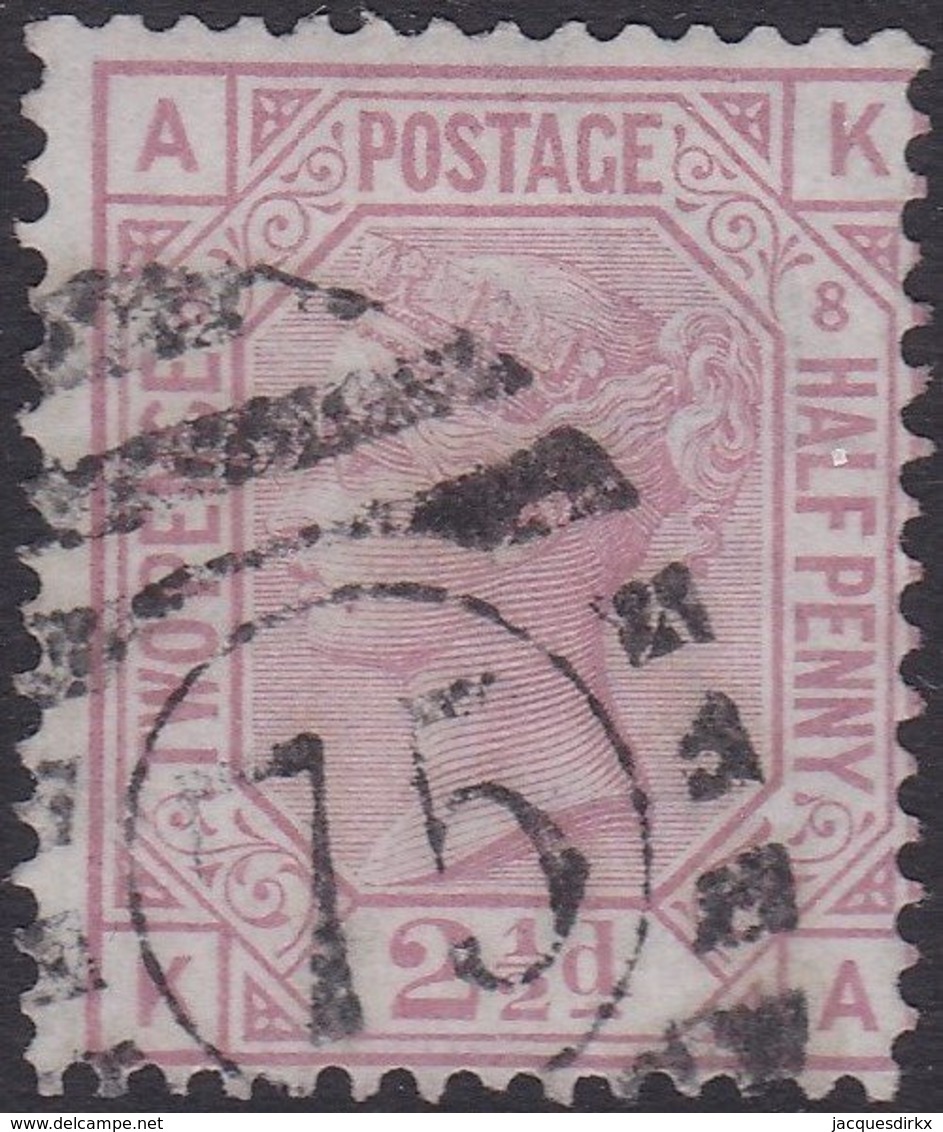 England  .   SG   141  .   Pl.  8   ( 2 Scans ) .  Wmk  Orb     .  O   .    Cancelled .   /   .   Gebruikt - Used Stamps