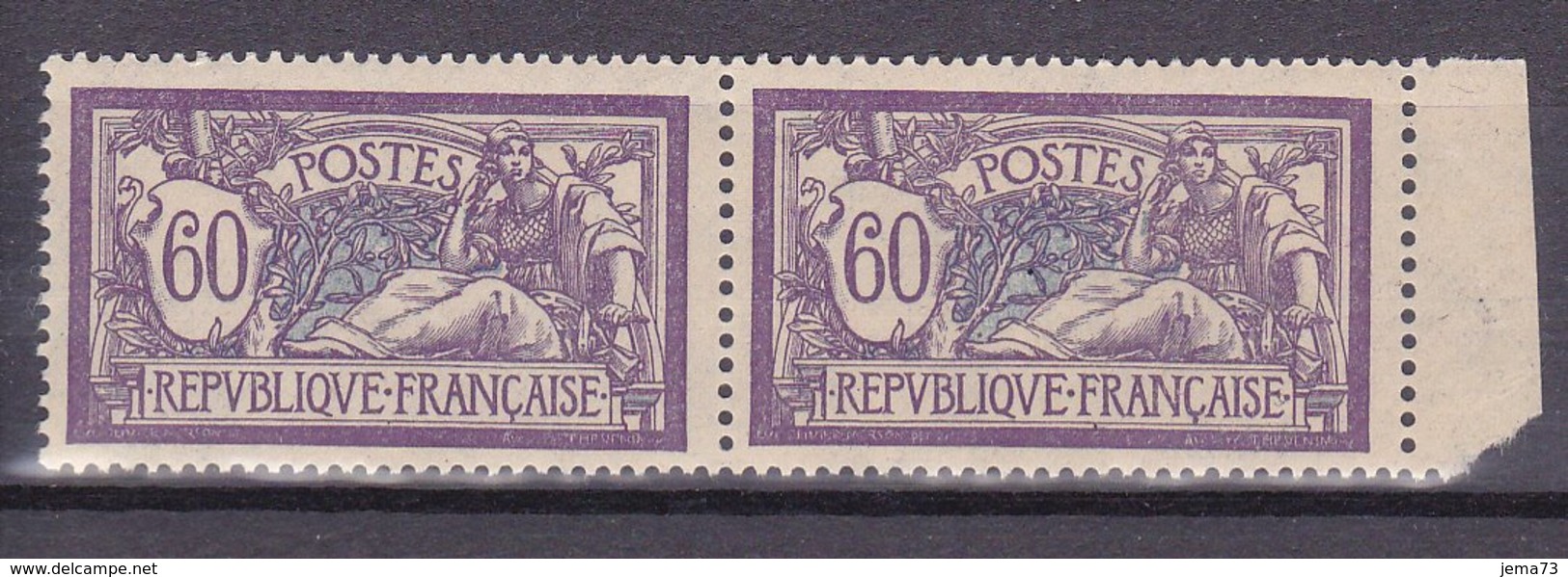 N° 144 Type Merson: Très Belle Paire De 2 Timbres Beuf Impeccable Sans Charnière Faire Offre - 1900-27 Merson