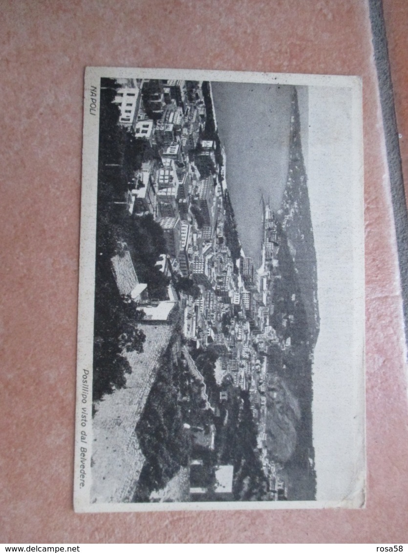 1925 NATANTE Timbro Postale Ambulante Napoli Palermo Tipo 2 Su Cartolina Epoca Napoli Posillipo - Storia Postale