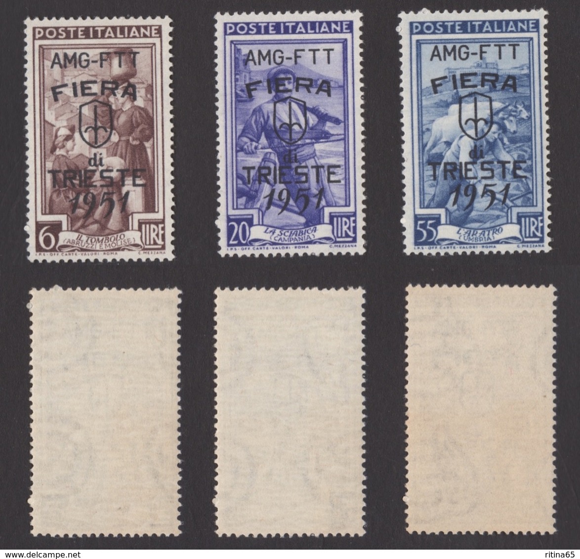 TRIESTE ZONA A !!! 1951 SERIE FIERA DI TRIESTE NUOVI MNH** !!! 121/122/123 - Mint/hinged