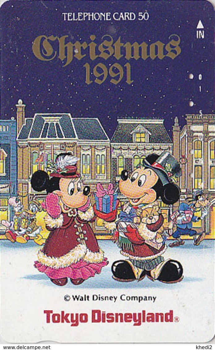 Télécarte Japon / 110-115096 - DISNEY - NOEL 1991 - Mickey Minnie Donald Daisy - CHRISTMAS Japan Phonecard WEIHNACHTEN - Disney
