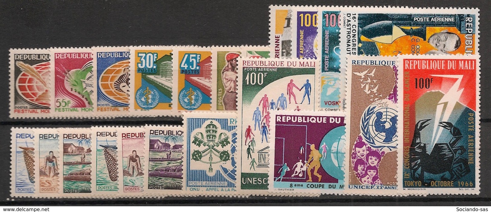 Mali - Année Complète 1966 - N° Yv 85 à 97 + PA N°32 à 40 - Complete Year 1966 - Neuf Luxe ** / MNH / Postfrisch - Mali (1959-...)