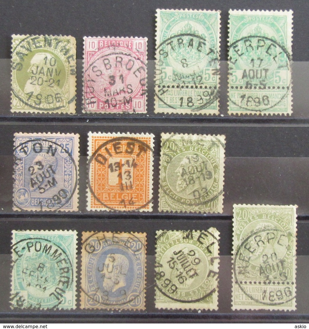 Belgique Belgium Belgie Lot De Timbres Anciens Oblitérés - BELLES OBLITERATIONS - R105e9280 - Colecciones