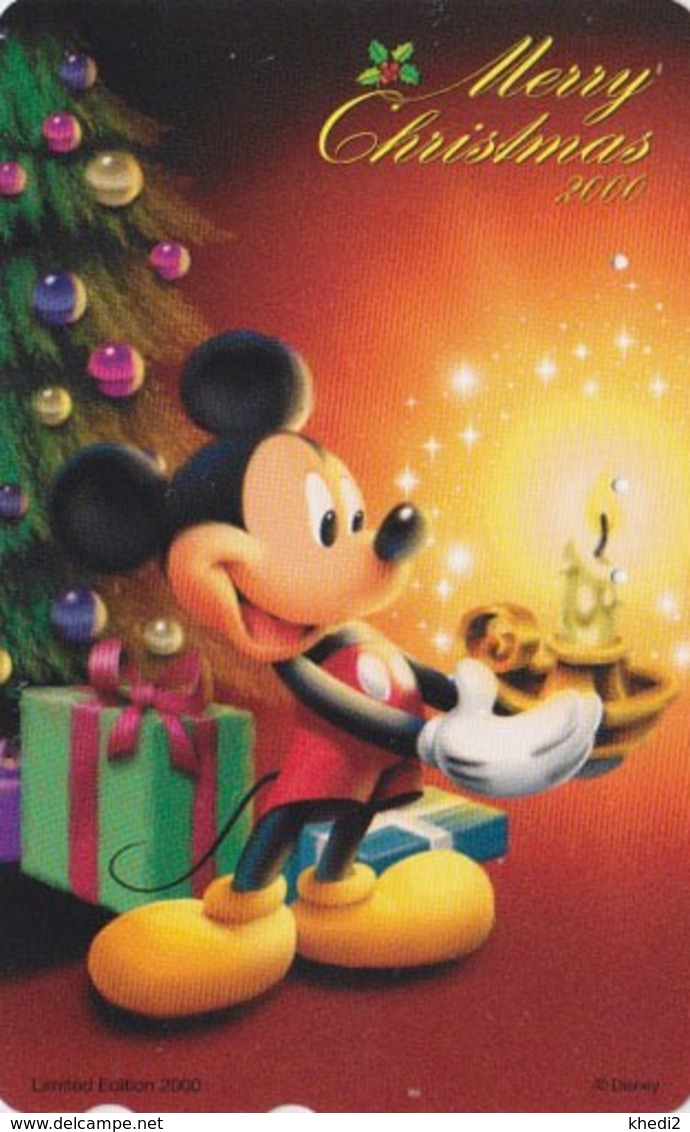 Télécarte Japon / 110-212253 - DISNEY - NOEL 2000 - MICKEY Sapin Bougie - CHRISTMAS Japan Phonecard - Disney