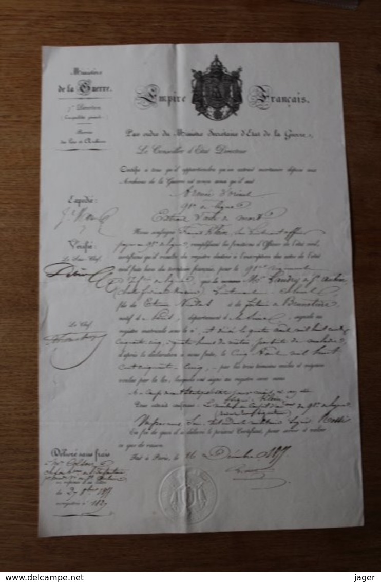 Empire Français Armée D'Orient 91 E De Ligne 1855  Officier Mr Landry De Saint Aubin - Documents Historiques