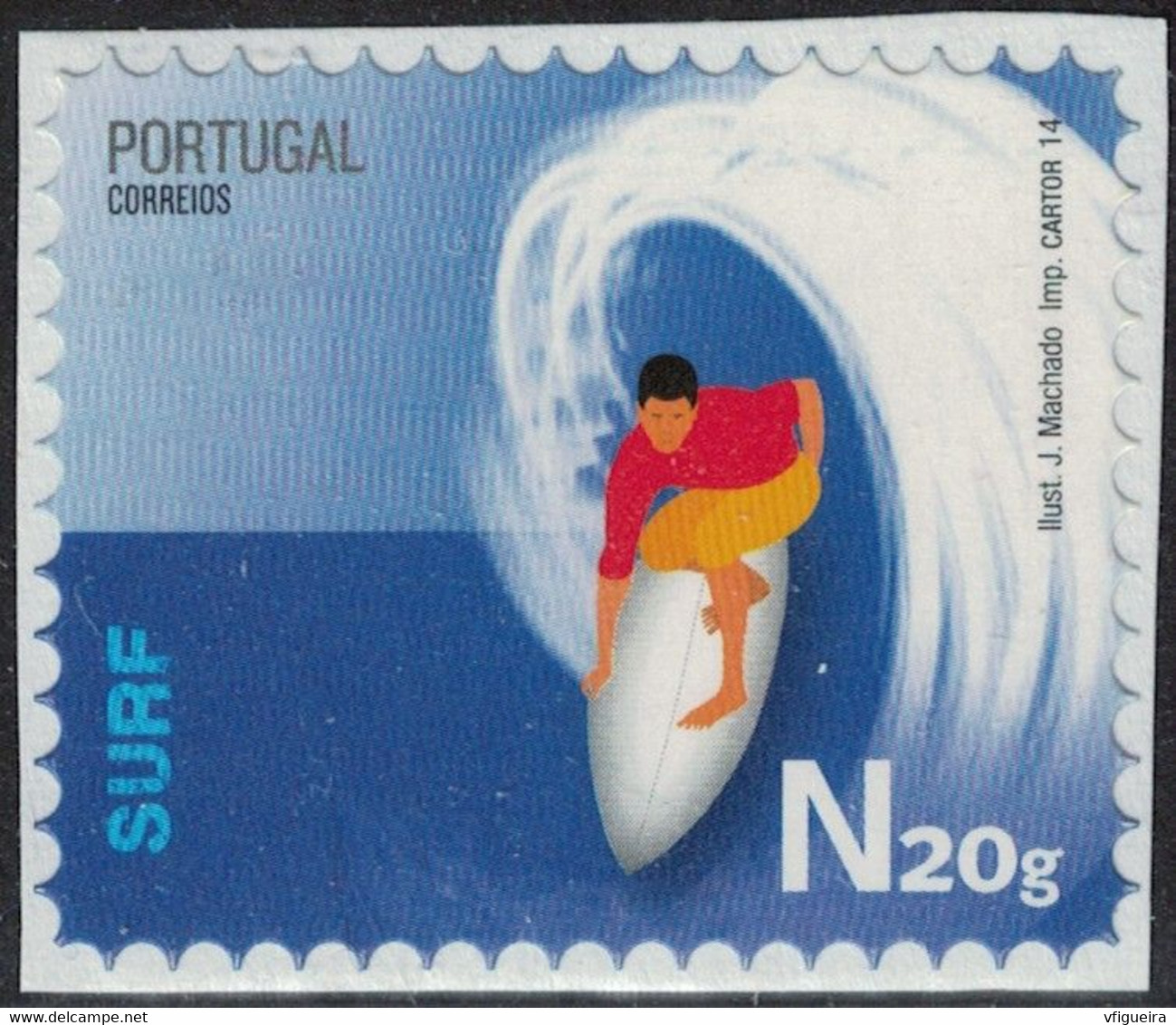 Portugal 2014 Non Oblitéré Sur Fragment Used Stamp Sports Extrêmes Surf - Neufs