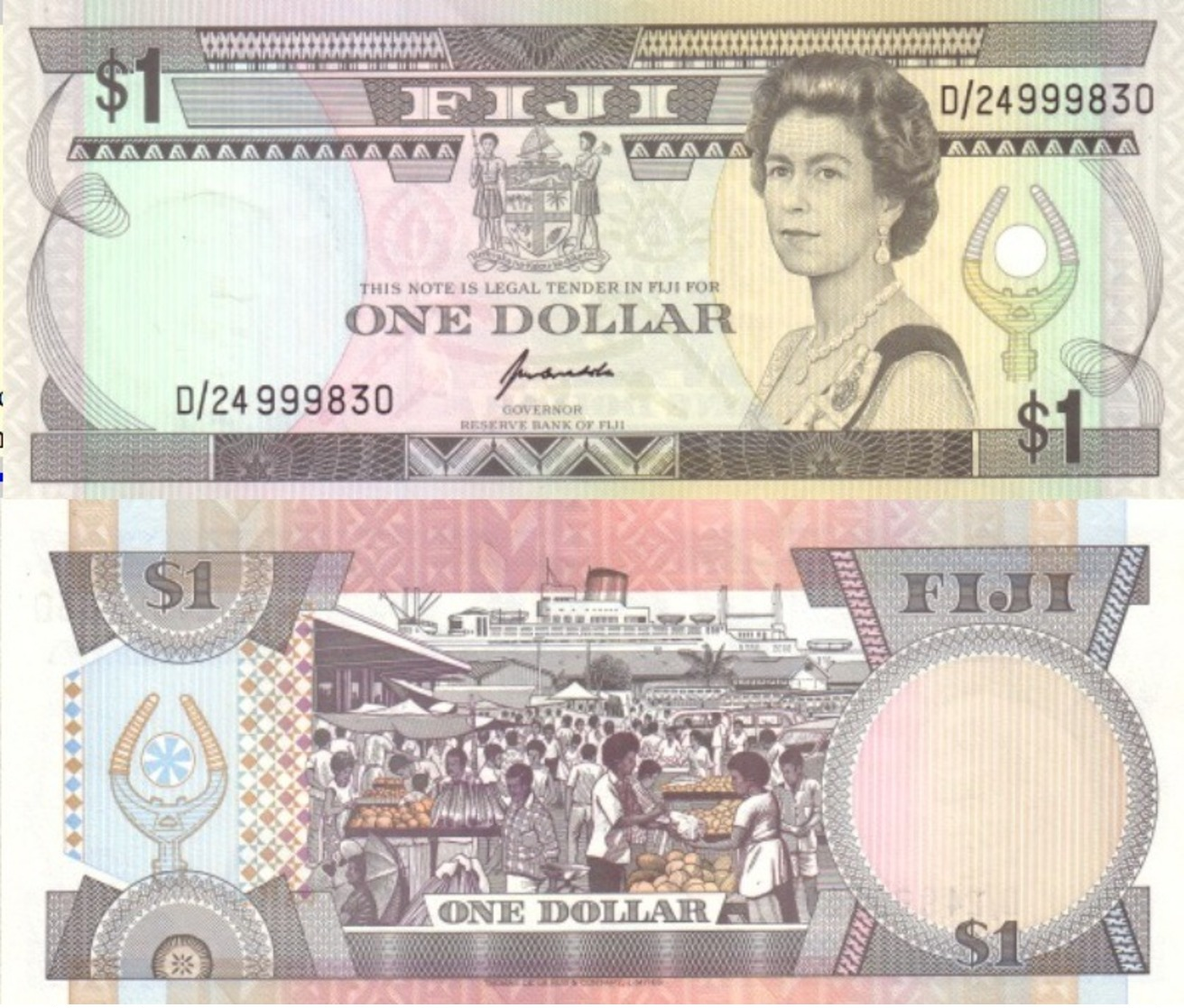 FIJI 1 Dollar ND ( 1989 )   P 89 UNC - Fiji