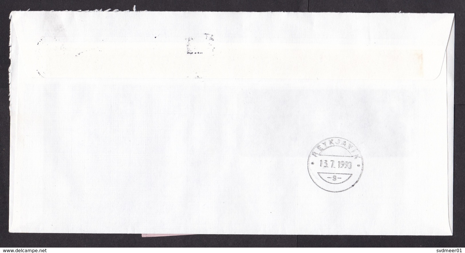 Iceland: Cover, 1990, 1 Stamp, Soccer, Football, Returned, Retour Label Ebl. 675, Unknown (minor Damage) - Brieven En Documenten