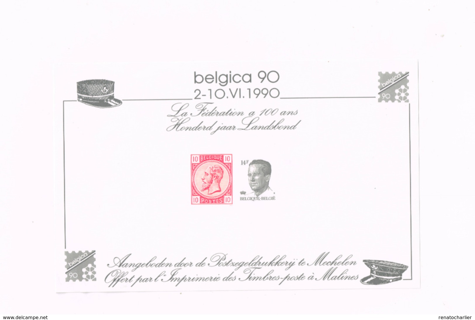 Belgica 1990.Offert Par L'imprimerie Des Timbres-poste à Malines. - Autres & Non Classés