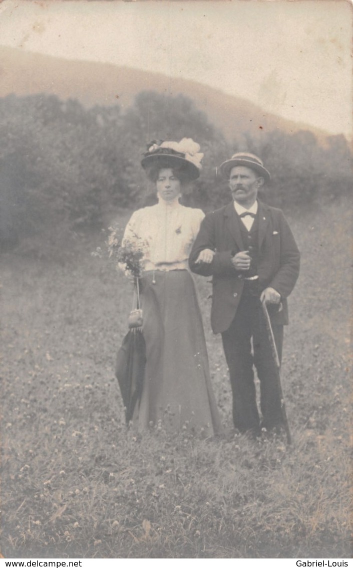 Carte-Photo - Couple Dans La Campagne - Couples