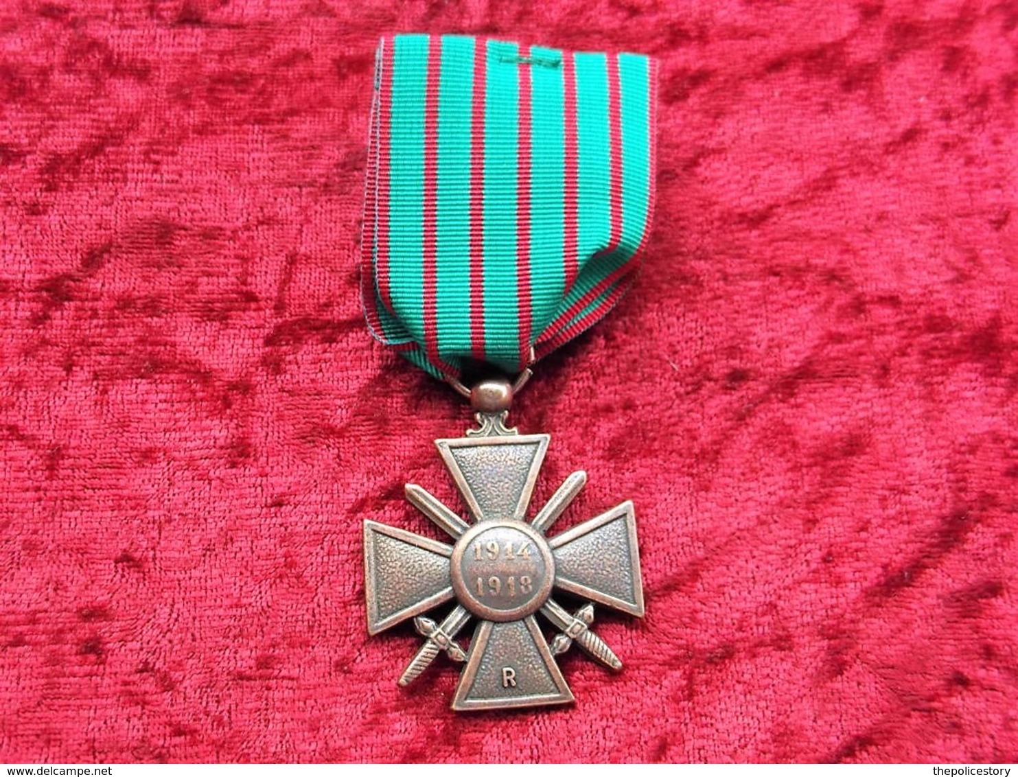 Croix De Guerre Francia 1914-1918 Con Nastrino E Scatola - France